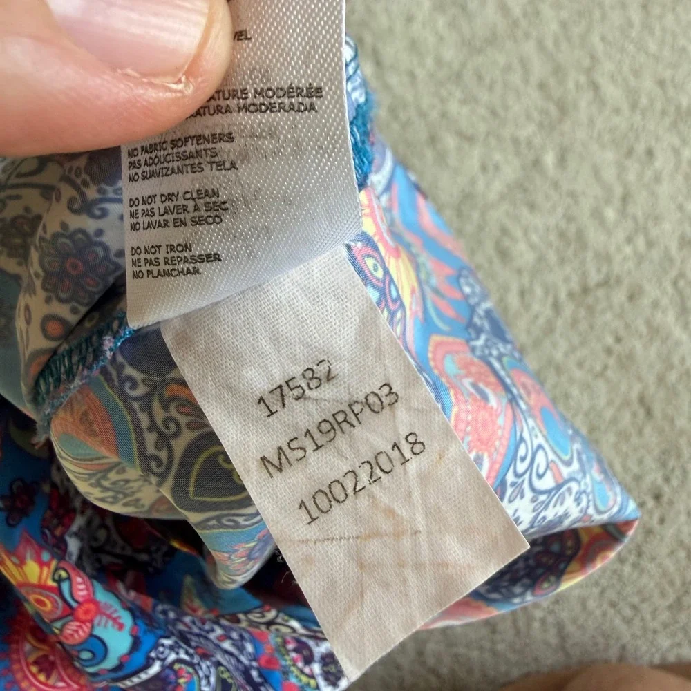 Peter Millar Collection XL Sugar Skull Paisley Swim Trunks Blue MS19RP03
